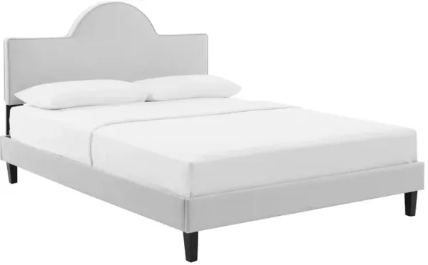 Soleil Performance Velvet Bed by Modway Queen / Light Gray
