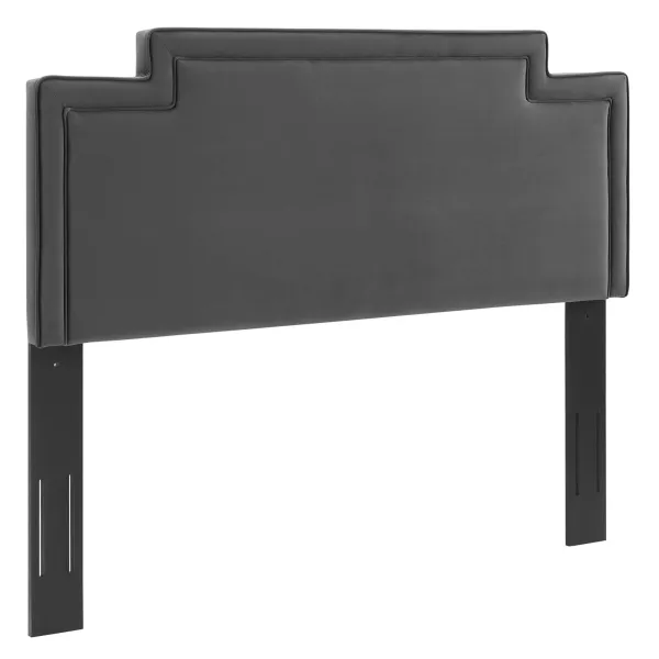 Transfix Performance Velvet Headboard by Modway Charcoal / King/CA King