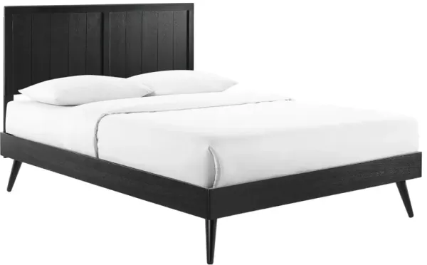 Alana Wood Platform Bed With Splayed Legs by Modway King / Black