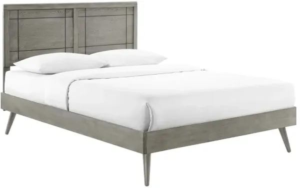 Marlee Wood Platform Bed With Splayed Legs by Modway Gray / Full
