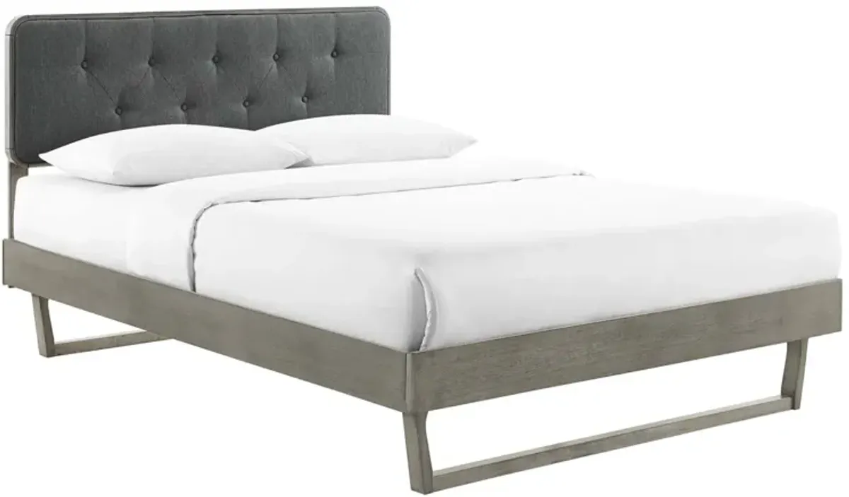 Bridgette Wood Platform Bed With Angular Frame by Modway King / Gray Charcoal