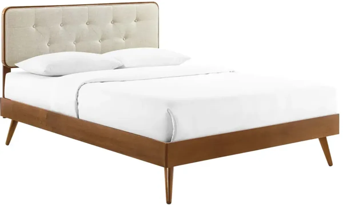 Bridgette Wood Platform Bed With Splayed Legs by Modway Full / Walnut Beige