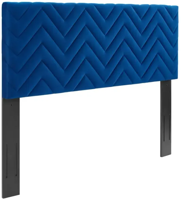 Mercy Chevron Tufted Performance Velvet Headboard by Modway Full/Queen / Navy