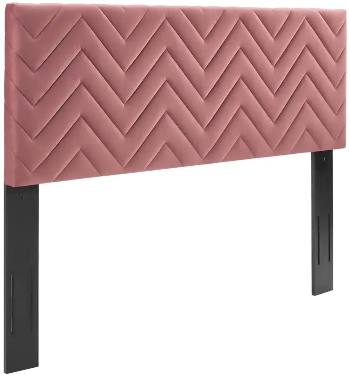 Mercy Chevron Tufted Performance Velvet Headboard by Modway King/CA King / Dusty Rose