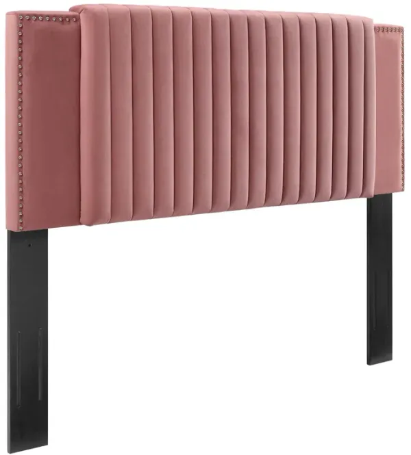 Felicity Channel Tufted Performance Velvet Headboard by Modway Dusty Rose / King/CA King