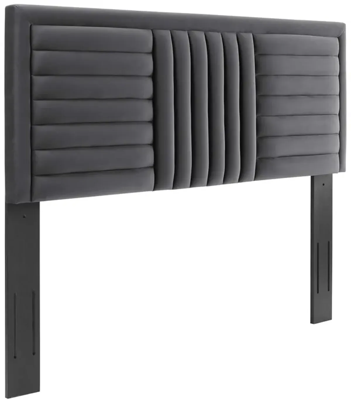 Believe Channel Tufted Performance Velvet Headboard by Modway Navy / Full/Queen