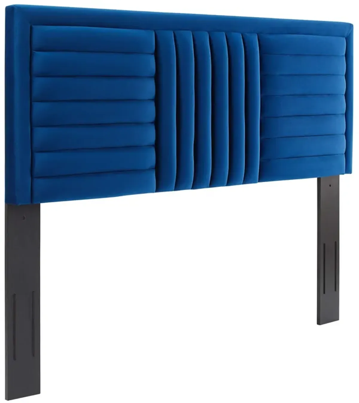 Believe Channel Tufted Performance Velvet Headboard by Modway Navy / Full/Queen