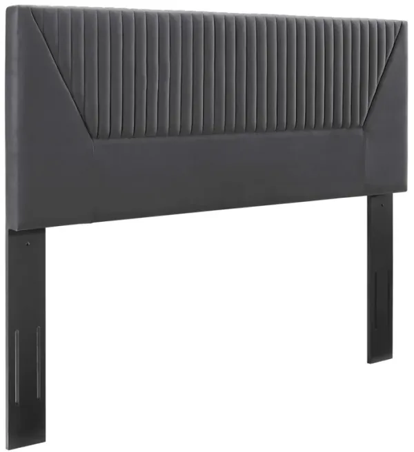 Patience Channel Tufted Performance Velvet Headboard by Modway Twin / Charcoal