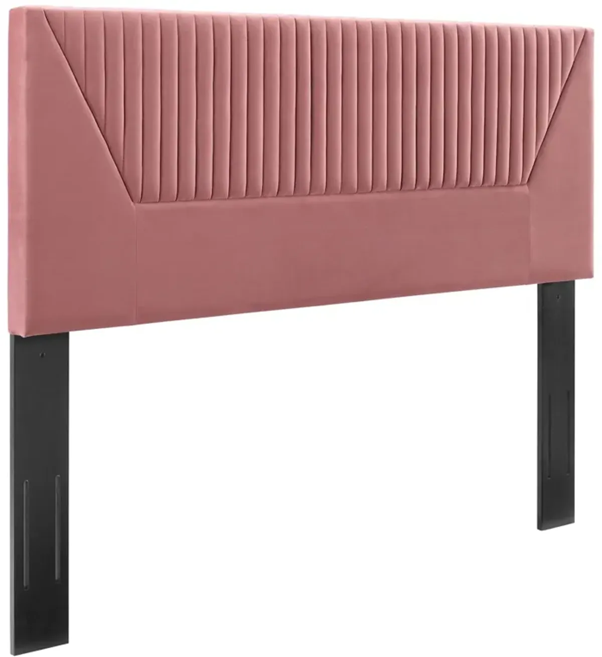 Patience Channel Tufted Performance Velvet Headboard by Modway King/CA King / Dusty Rose