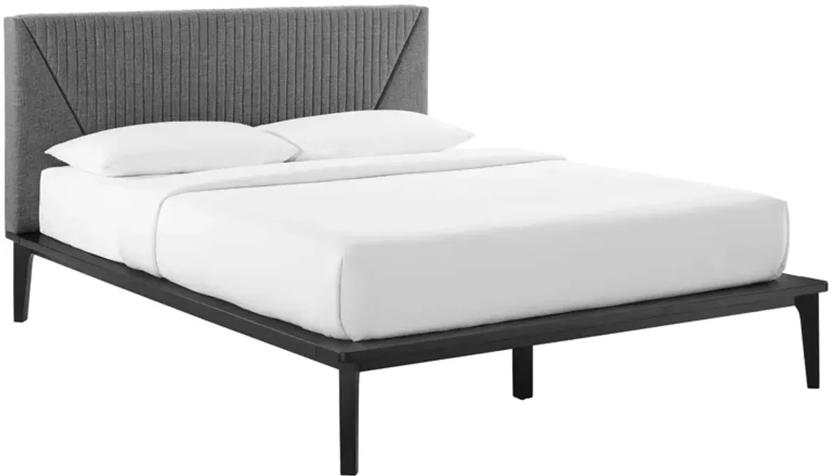 Dakota Upholstered Platform Bed by Modway Black Gray / Queen