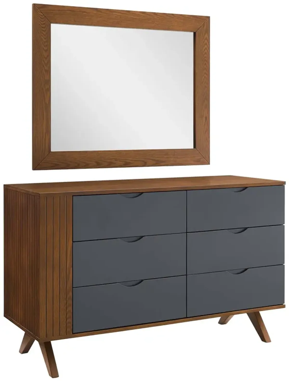 Dylan Dresser and Mirror by Modway Walnut