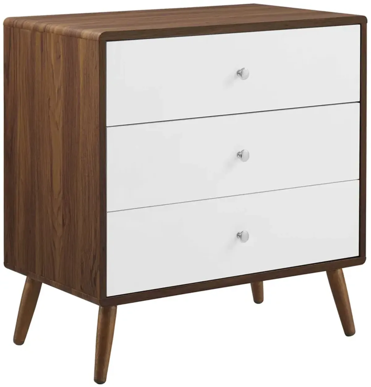 Transmit 3-Drawer Chest by Modway Walnut White