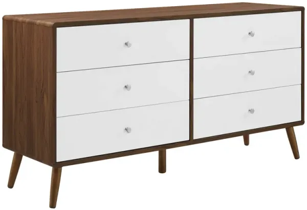Transmit 60" Dresser by Modway Walnut White