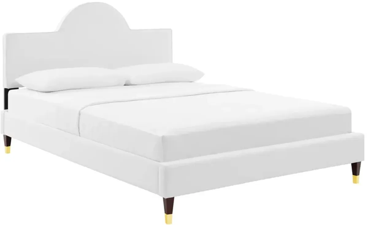 Aurora Performance Velvet Bed by Modway King / White
