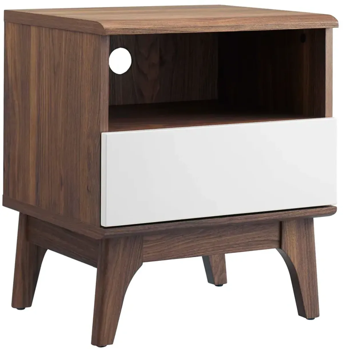 Envision Nightstand by Modway Walnut White