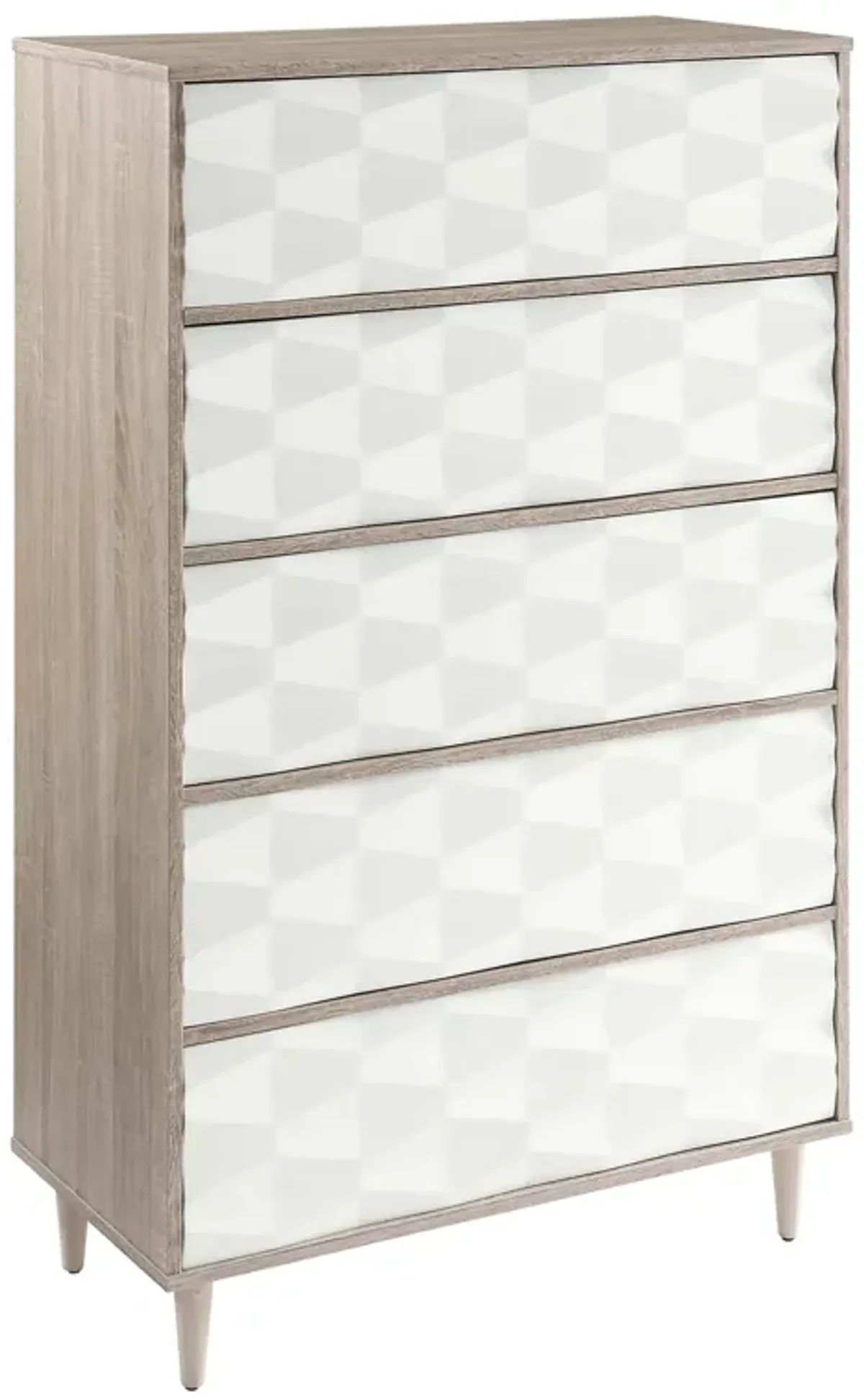 Vespera 5-Drawer Chest by Modway Oak White