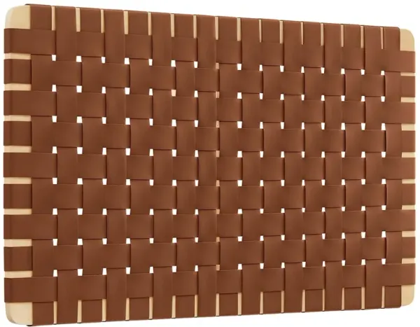 Sparta Woven Wall-Mount Vegan Leather Headboard by Modway Twin / Natural Brown