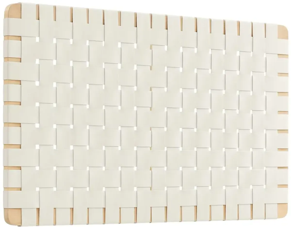 Sparta Woven Wall-Mount Vegan Leather Headboard by Modway Twin / Walnut Brown