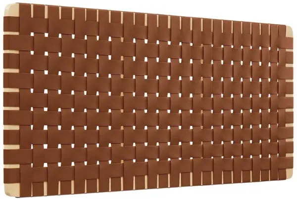 Sparta Woven Wall-Mount Vegan Leather Headboard by Modway Full / Natural Brown