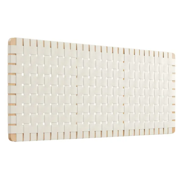 Sparta Woven Wall-Mount Vegan Leather Headboard by Modway Queen / Natural Beige