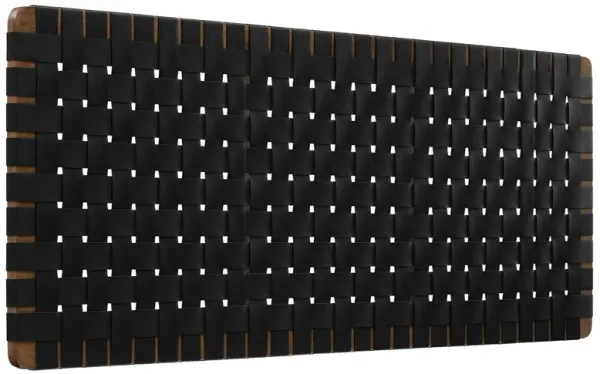 Sparta Woven Wall-Mount Vegan Leather Headboard by Modway Queen / Walnut Black