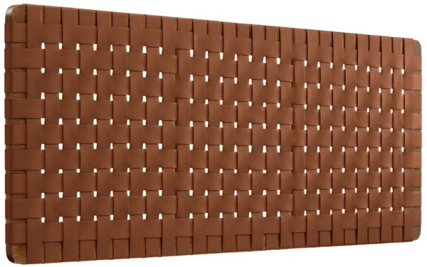 Sparta Woven Wall-Mount Vegan Leather Headboard by Modway Queen / Walnut Brown