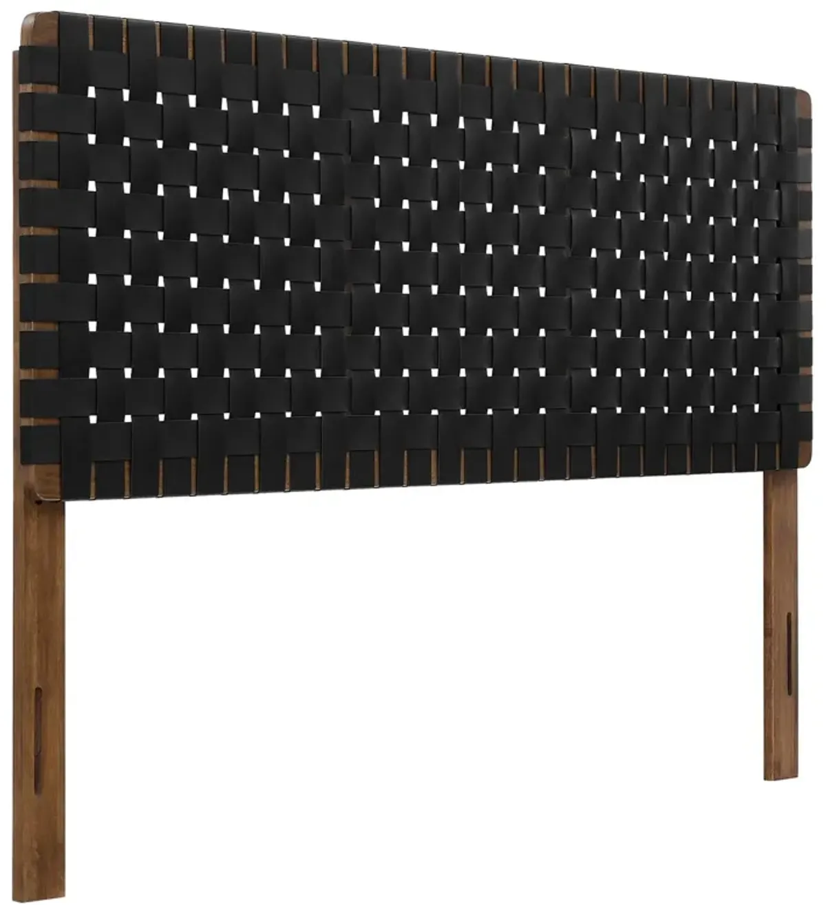 Sparta Woven Vegan Leather Headboard by Modway Queen / Walnut Black