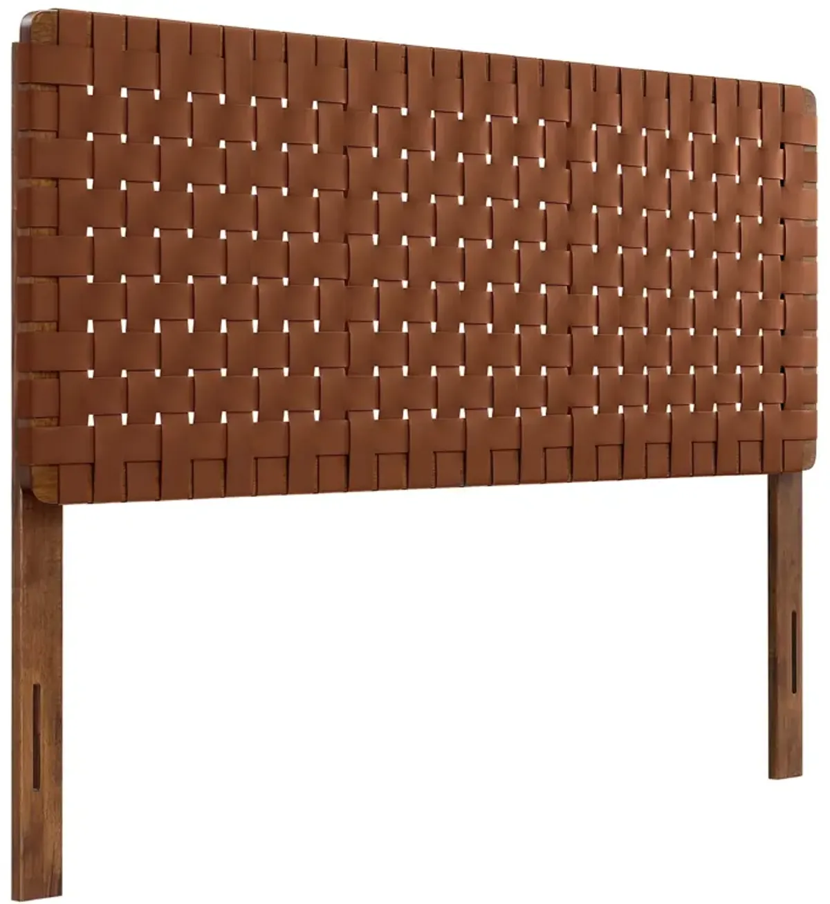 Sparta Woven Vegan Leather Headboard by Modway Queen / Walnut Brown