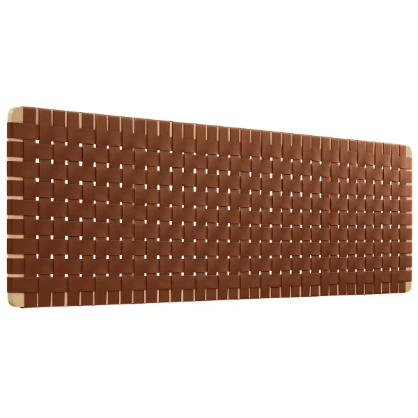 Sparta Woven Wall-Mount Vegan Leather Headboard by Modway King / Natural Brown