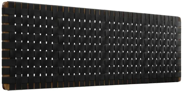 Sparta Woven Wall-Mount Vegan Leather Headboard by Modway King / Walnut Black