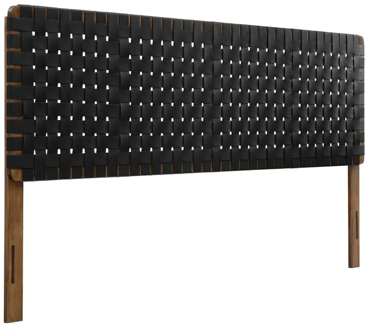 Sparta Woven Vegan Leather Headboard by Modway King / Walnut Black