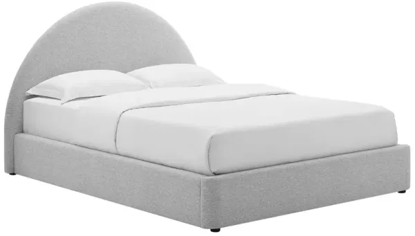 Resort Upholstered Fabric Arched Round Platform Bed by Modway Heathered Weave Light Gray / Full