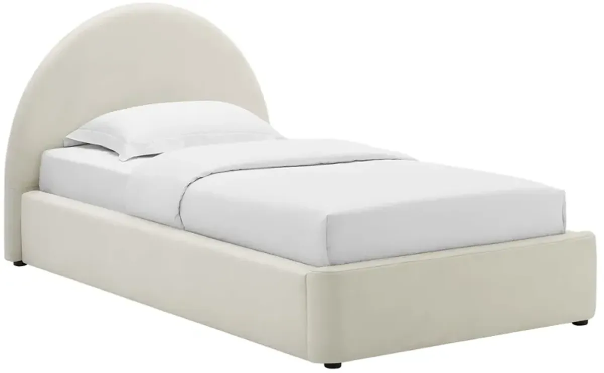 Resort Performance Velvet Arched Round Platform Bed by Modway Alabaster / Full