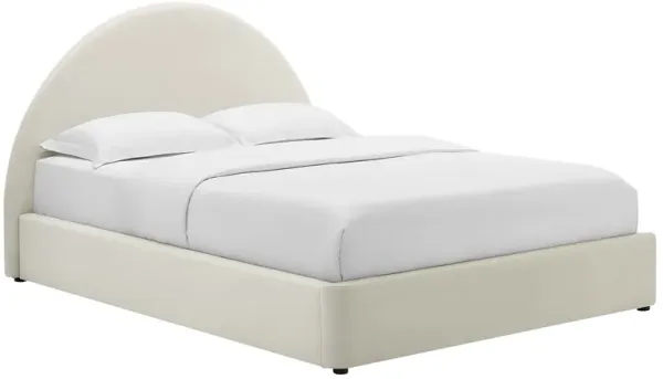 Resort Performance Velvet Arched Round Platform Bed by Modway Alabaster / Queen