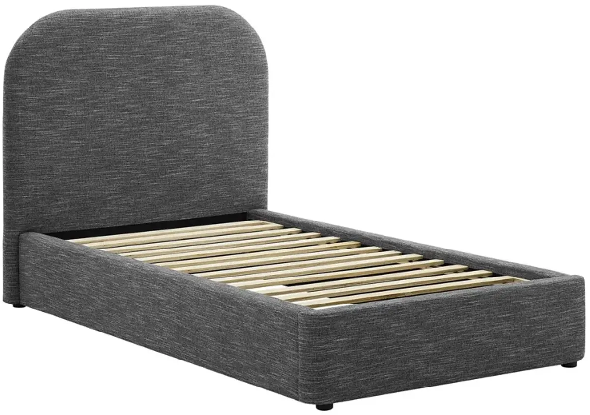 Keynote Upholstered Fabric Curved Platform Bed by Modway
