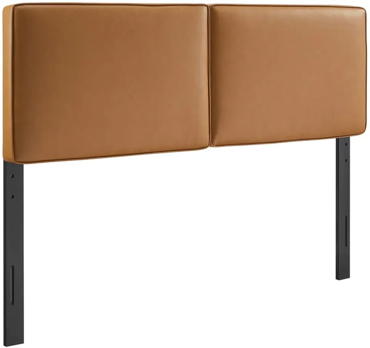 Lindee Vegan Leather Headboard Tan / Queen