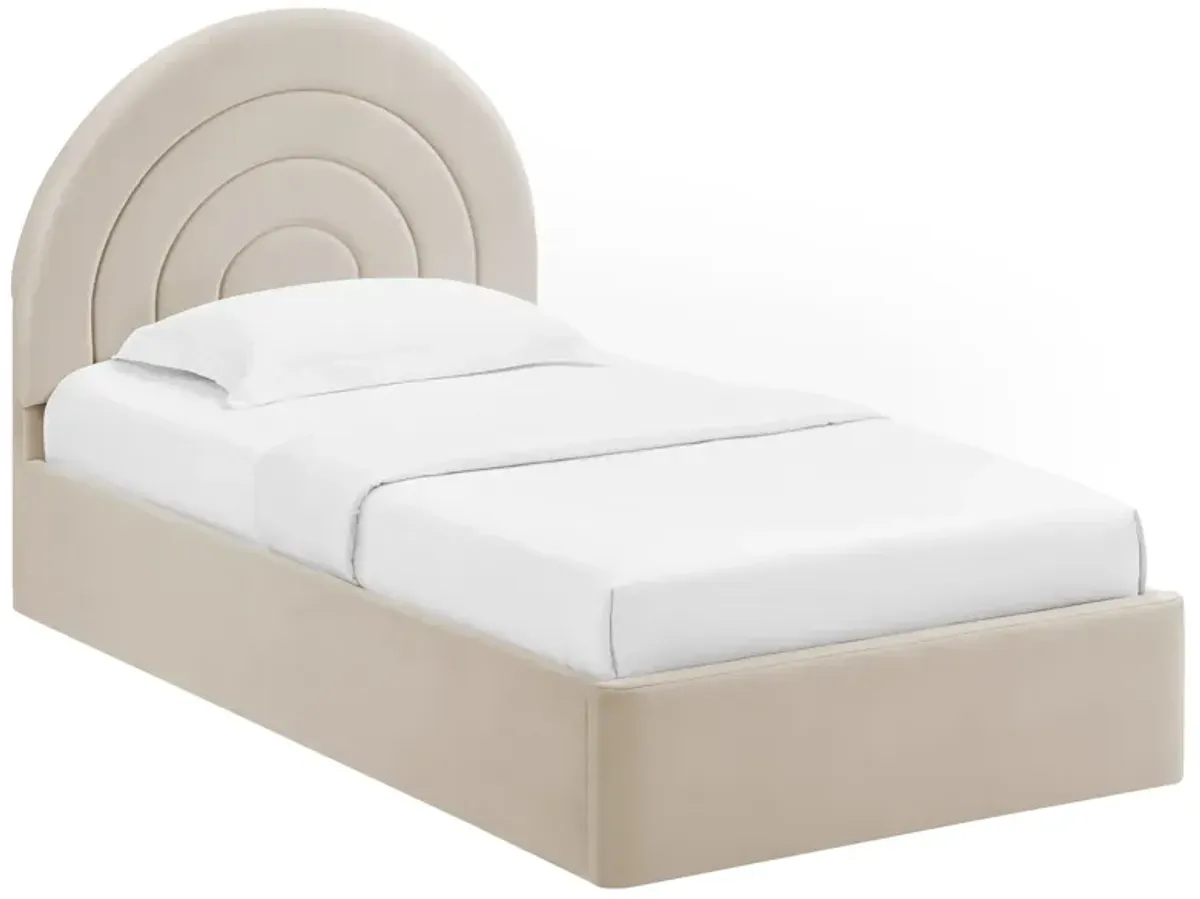 Solana Arched Performance Velvet Platform Bed by Modway Moss Green / King