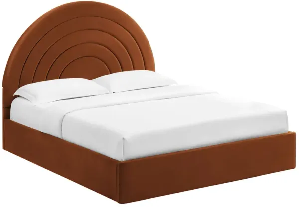 Solana Arched Performance Velvet Platform Bed by Modway Rust / King
