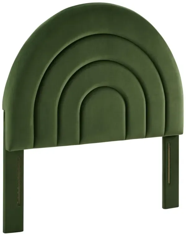 Solana Arched Performance Velvet Headboard by Modway Moss Green / Twin