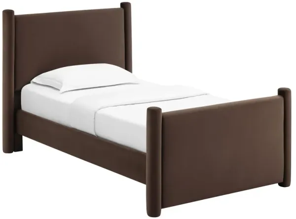 Rael Performance Velvet Platform Bed by Modway Chocolate Brown / Twin