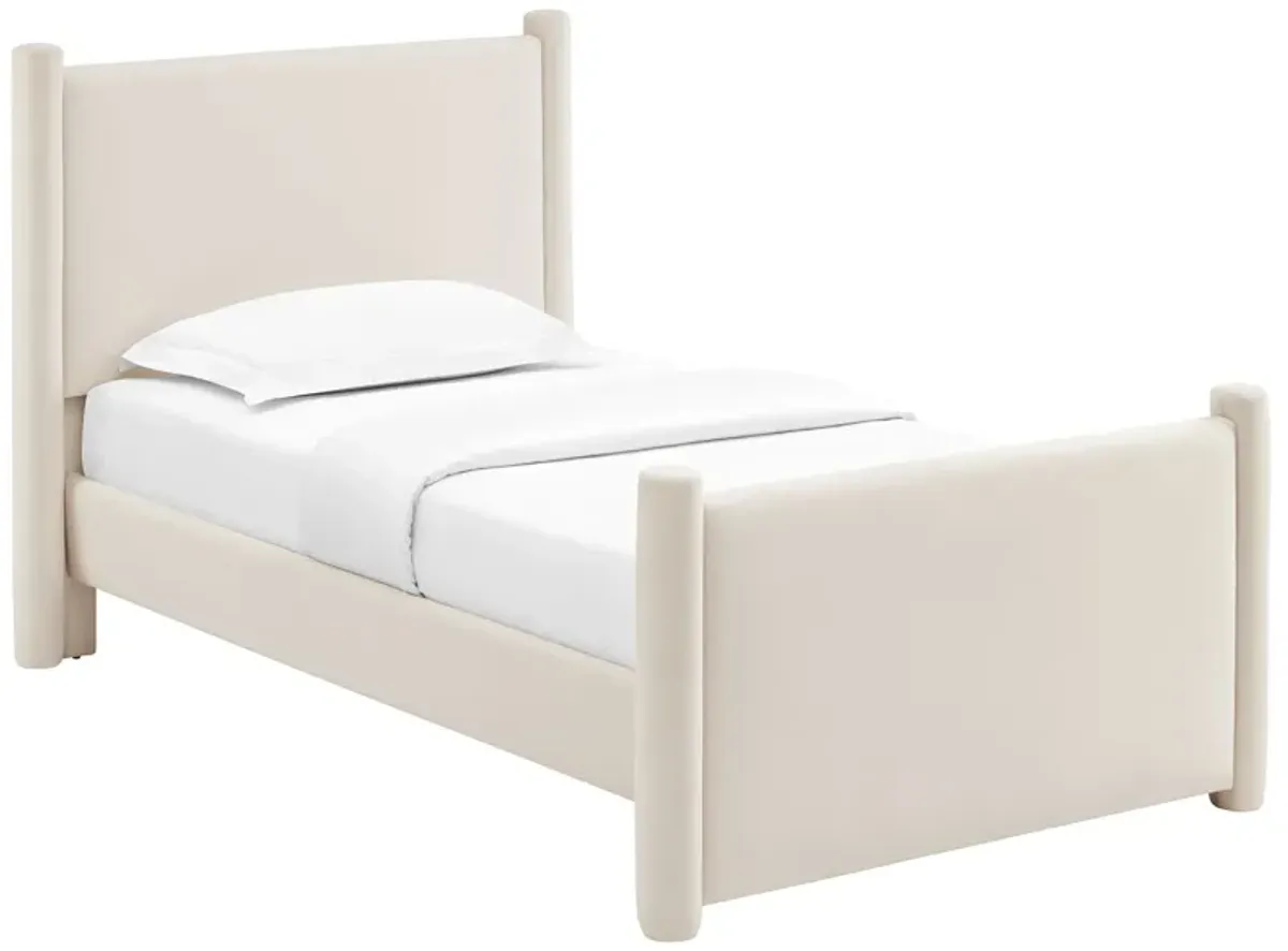 Rael Performance Velvet Platform Bed by Modway Alabaster / Full