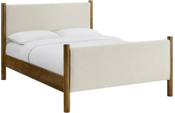 Maven Upholstered Platform Bed by Modway Full / Ivory Walnut