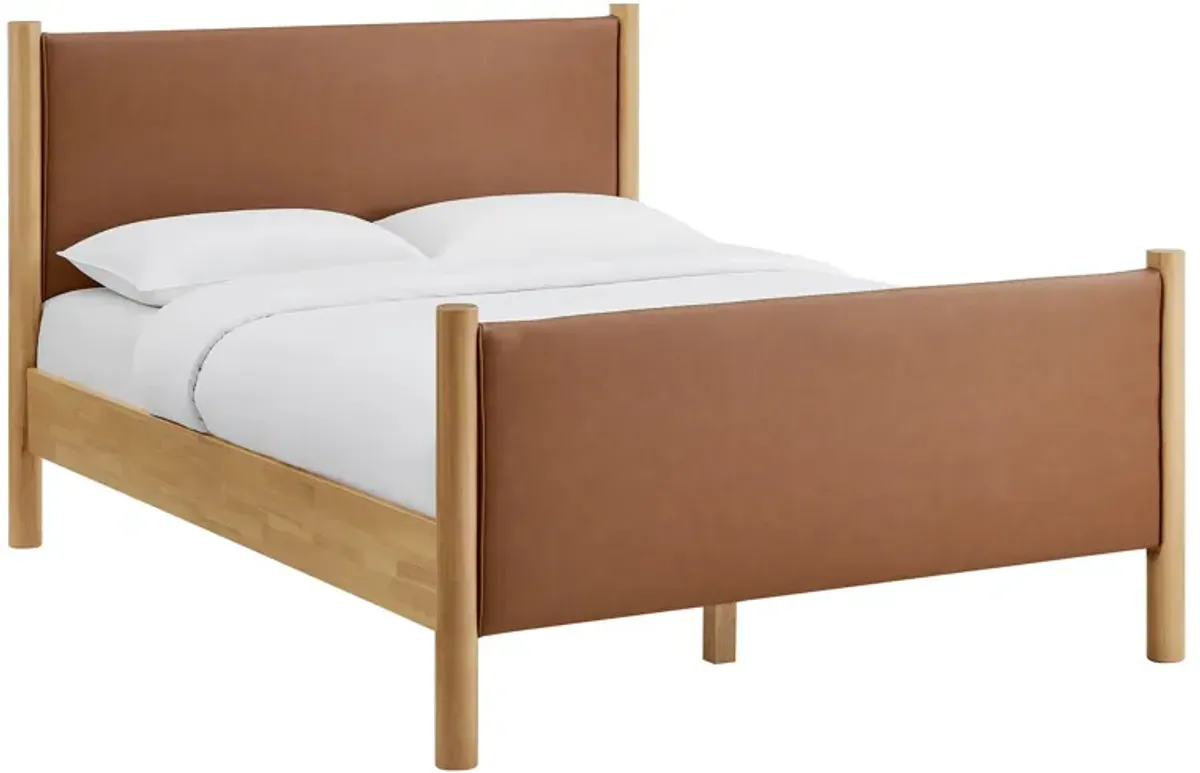 Maven Upholstered Platform Bed by Modway Full / Tan Oak