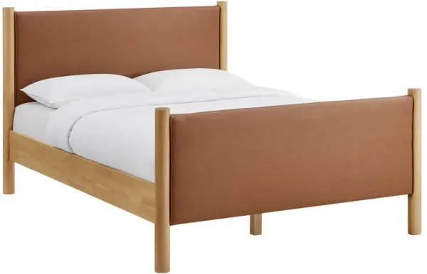 Maven Upholstered Platform Bed by Modway Full / Tan Oak