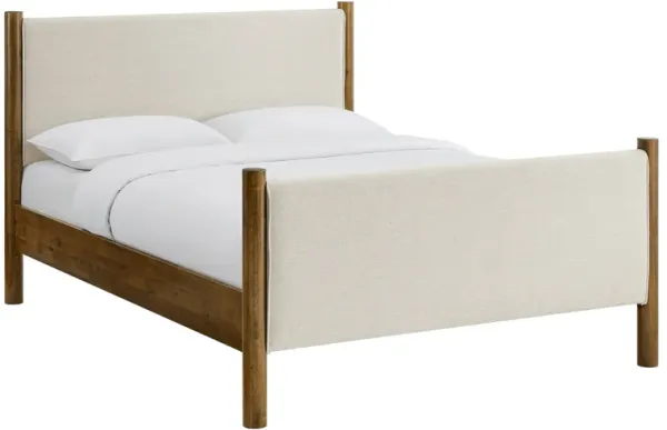 Maven Upholstered Platform Bed by Modway Queen / Ivory Walnut