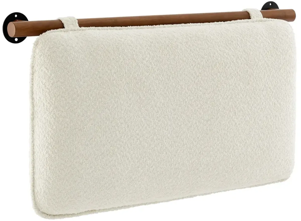 Anela Wall-Mounted Upholstered Headboard by Modway Twin / Cream Walnut