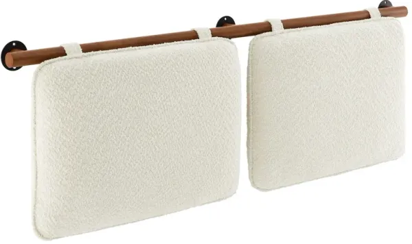 Anela Wall-Mounted Upholstered Headboard by Modway Queen / Cream Walnut