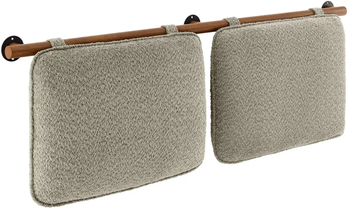 Anela Wall-Mounted Upholstered Headboard by Modway Queen / Oatmeal Walnut
