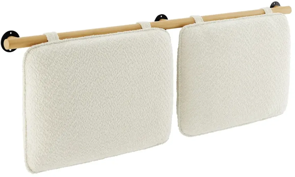 Anela Wall-Mounted Upholstered Headboard by Modway King / Cream Natural