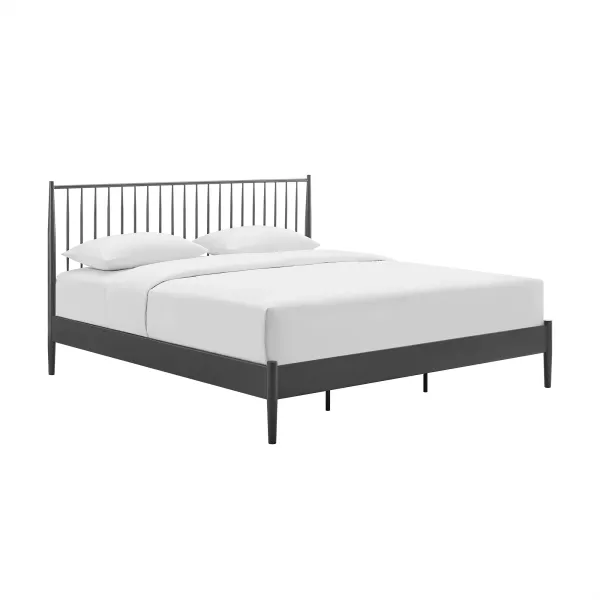 Adair Metal Spindle Platform Bed by Modway King / Charcoal